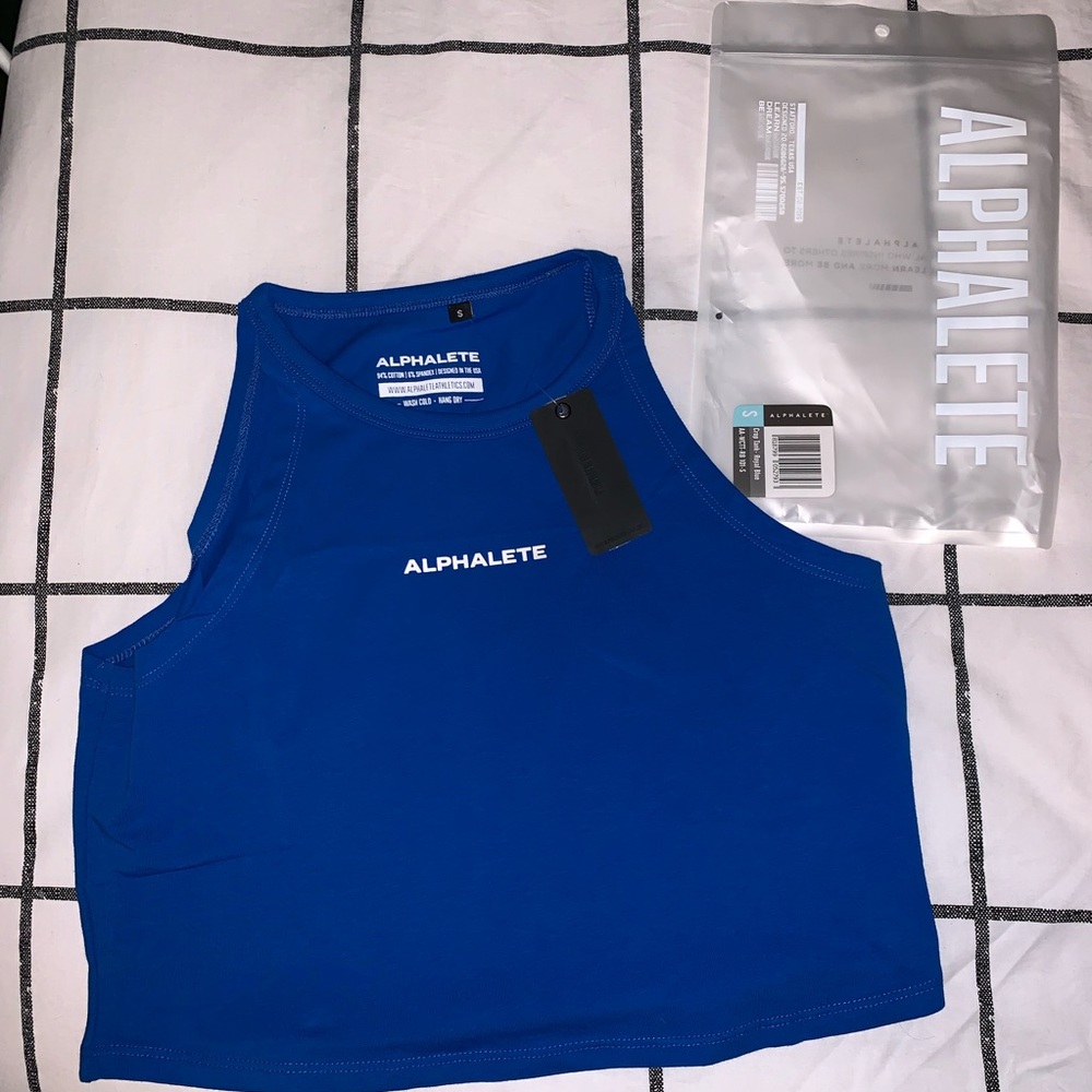 alphalete royal blue crop tank